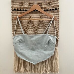 Zara Cropped Light Denim Women's Top